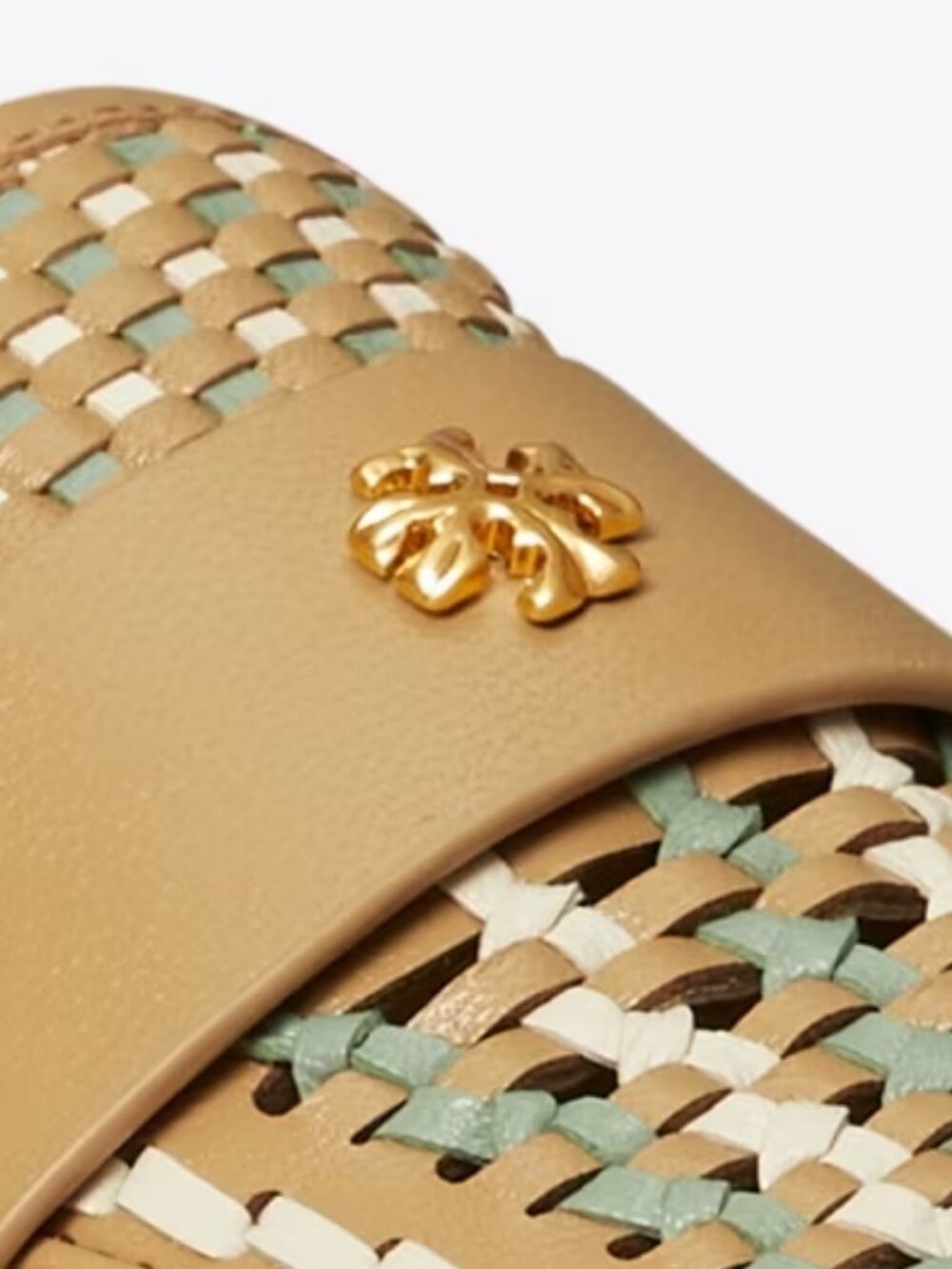 Tory Burch $348 Woven Ballet Loafer Flats Tan Blue SUPER COMFY! - Picture 12 of 12